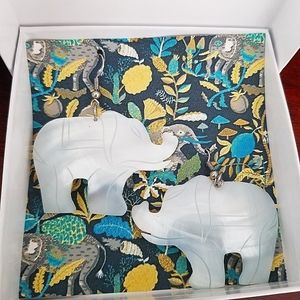 Mother of Pearl Shell Hand Carved Elephant Earring